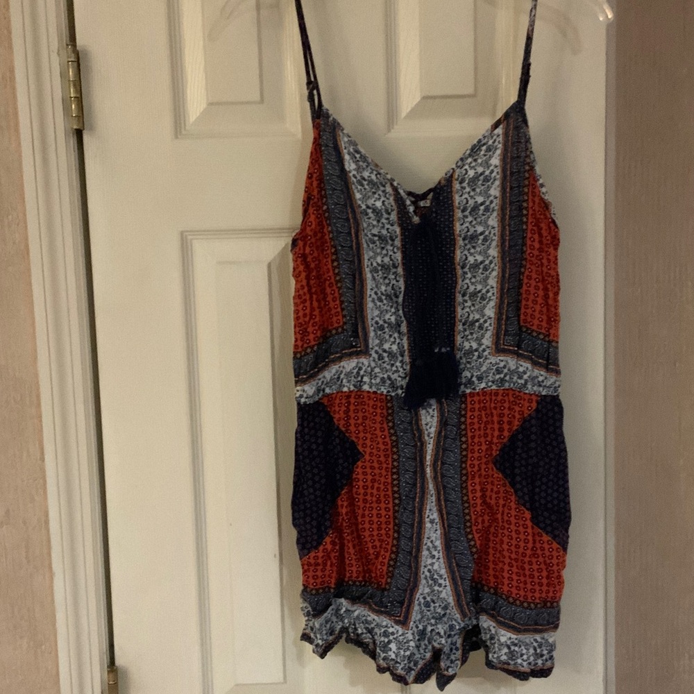 Women's Multicolor Patchwork romper